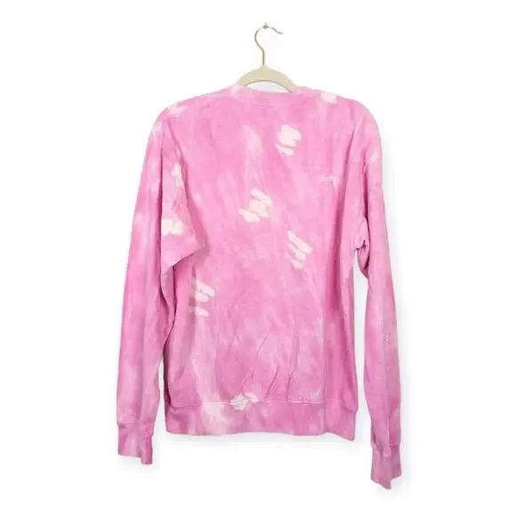 Sporty & Rich Pink & White Tie Dye Long Sleeve Sweatshirt - Picture 2 of 7